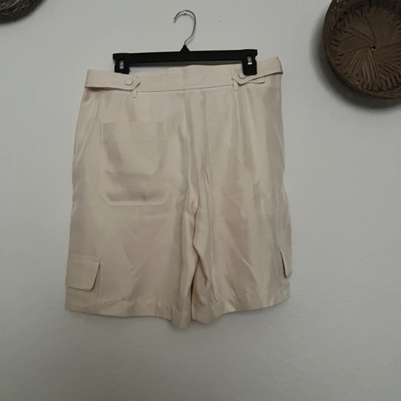 Helmet Lang Cream Silk Shorts - Picture 3 of 8